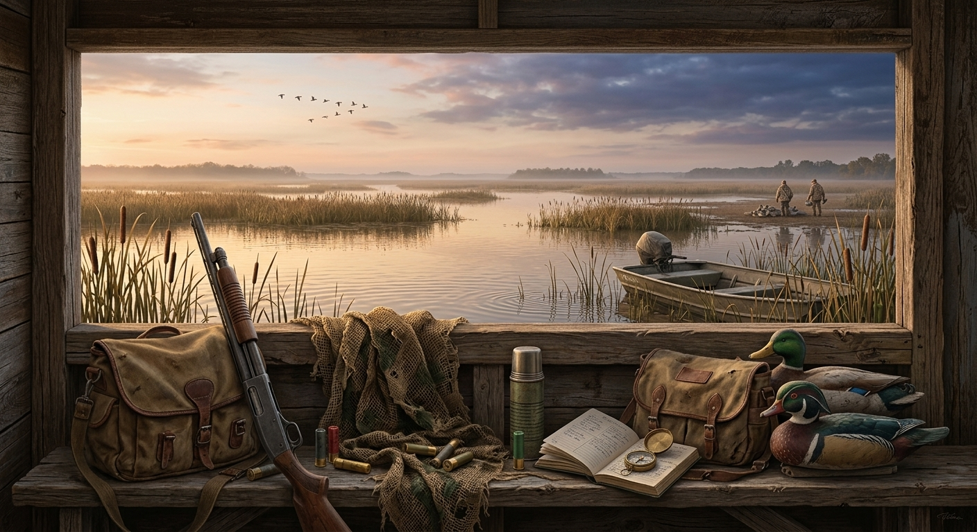Waterfowl habitat at sunrise